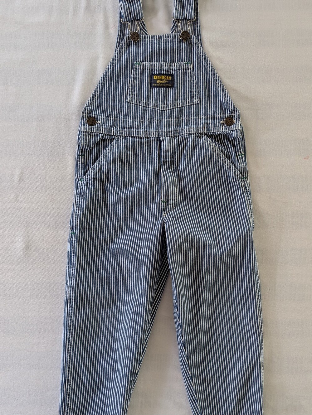 Vintage 90s OshKosh B’gosh Striped Denim Overalls Size 4T Great Condition